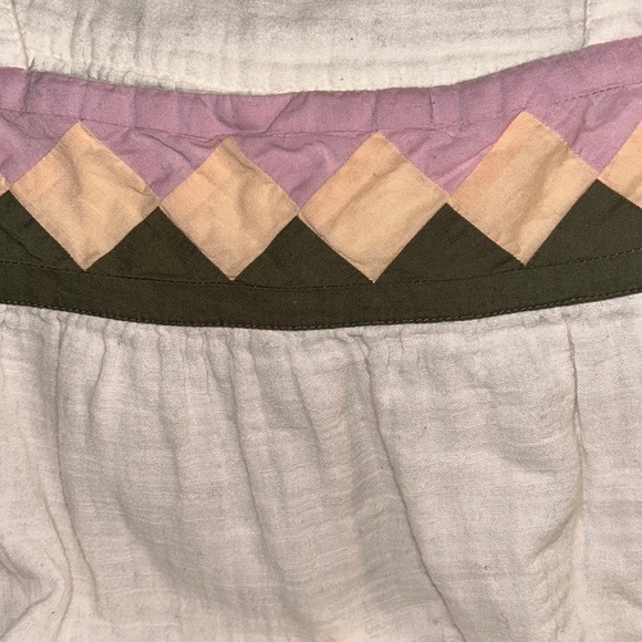 Madewell Patchwork Diamond Print Crinkle Gauze Peasant Top - M - Picture 11 of 16